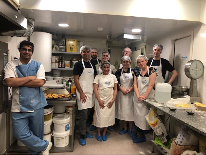 A group of Scouts takes a Pastel de Nata cooking class during the company retreat in Lisbon, Portugal.