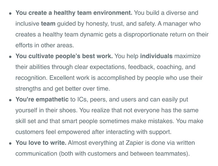 zapier support job description