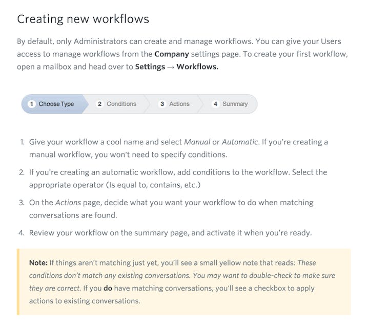 Help Scout doc - Workflows