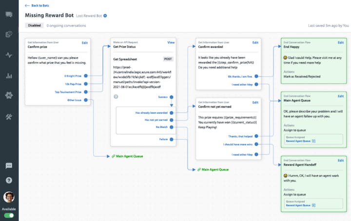 screenshot of helpshifts's customer service software