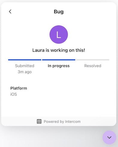 Intercom screenshot: Ticket Status