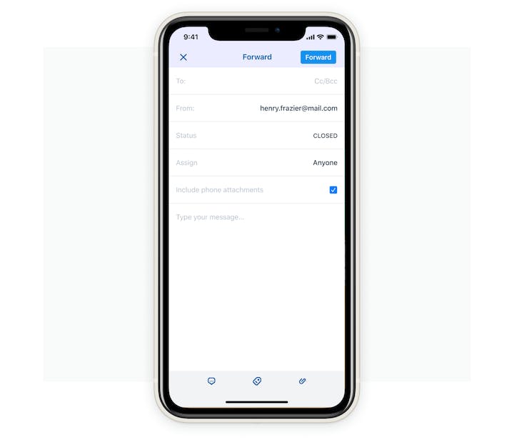 ios forwarding in help scout