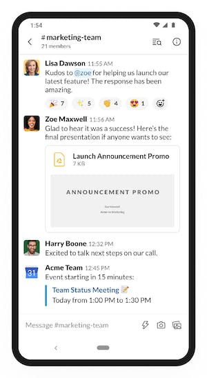 Product Screenshot: Slack (mobile app)