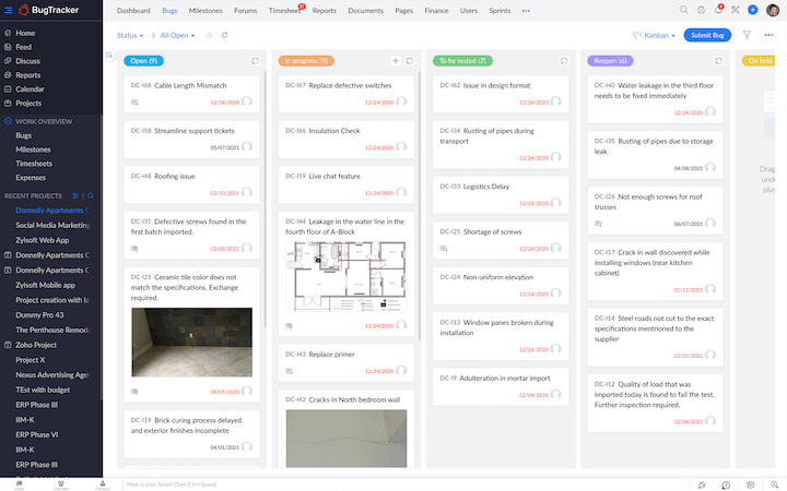 Product Screenshot: Zoho BugTracker